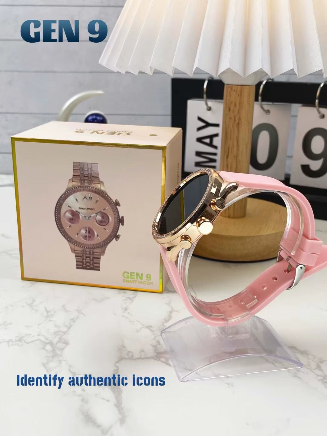 GEN9 Women's Fashion Smart Watch with IPS Display, Bluetooth Calling, Exercise Tracking, and Blood Pressure Monitoring - Model 10/15