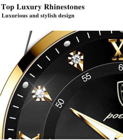 POEDAGAR Men Watches Stainless Steel