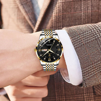 POEDAGAR Men Watches Stainless Steel