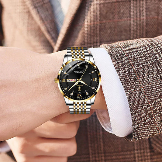 POEDAGAR Men Watches Stainless Steel