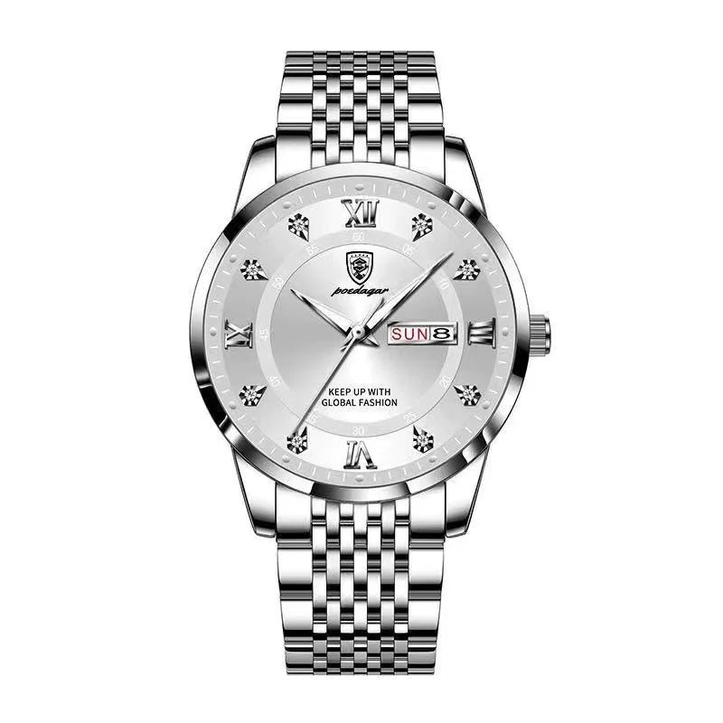 POEDAGAR Men Watches Stainless Steel