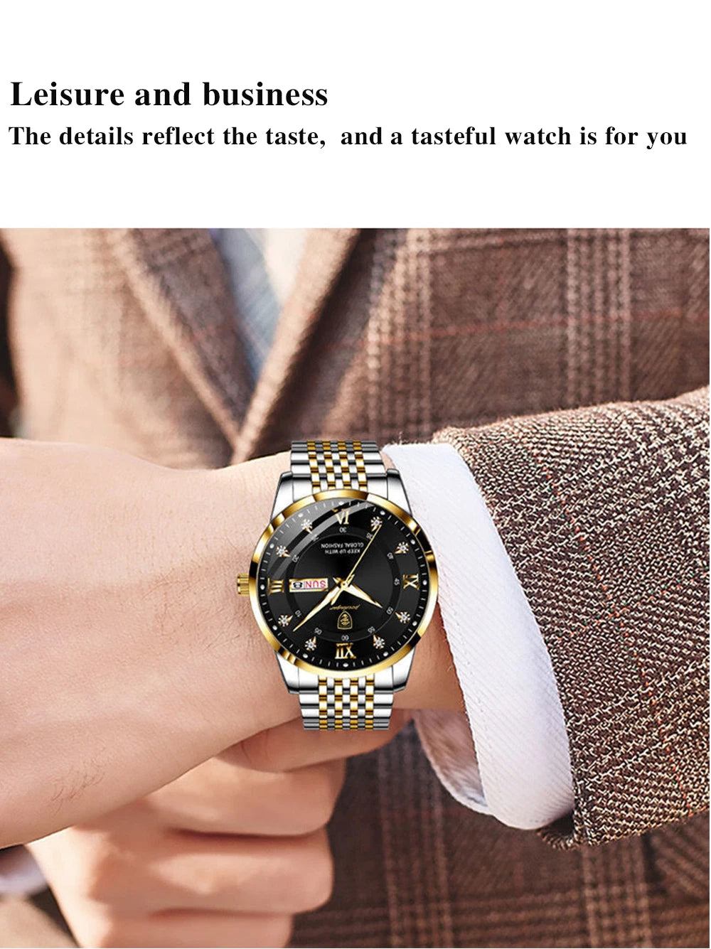 POEDAGAR Men Watches Stainless Steel