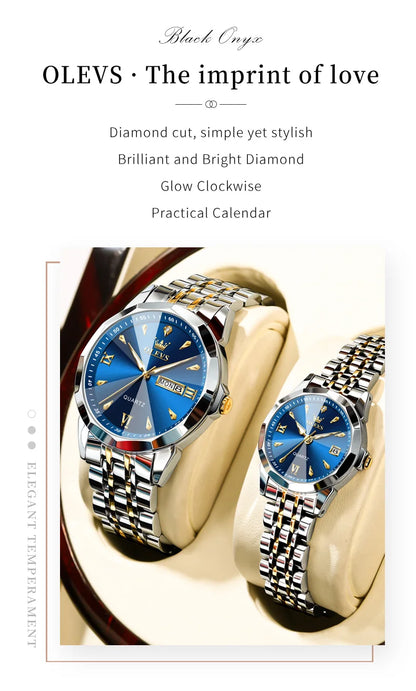 OLEVS 9998 Quartz Couple Watches Original