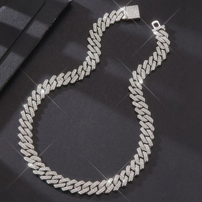3pcs Necklace+Bracelet+Watch Cuban Chain Watch for Men Hip Hop