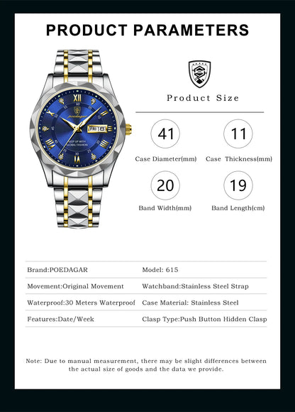 Luxury Waterproof Stainless - Steel Men's Watch