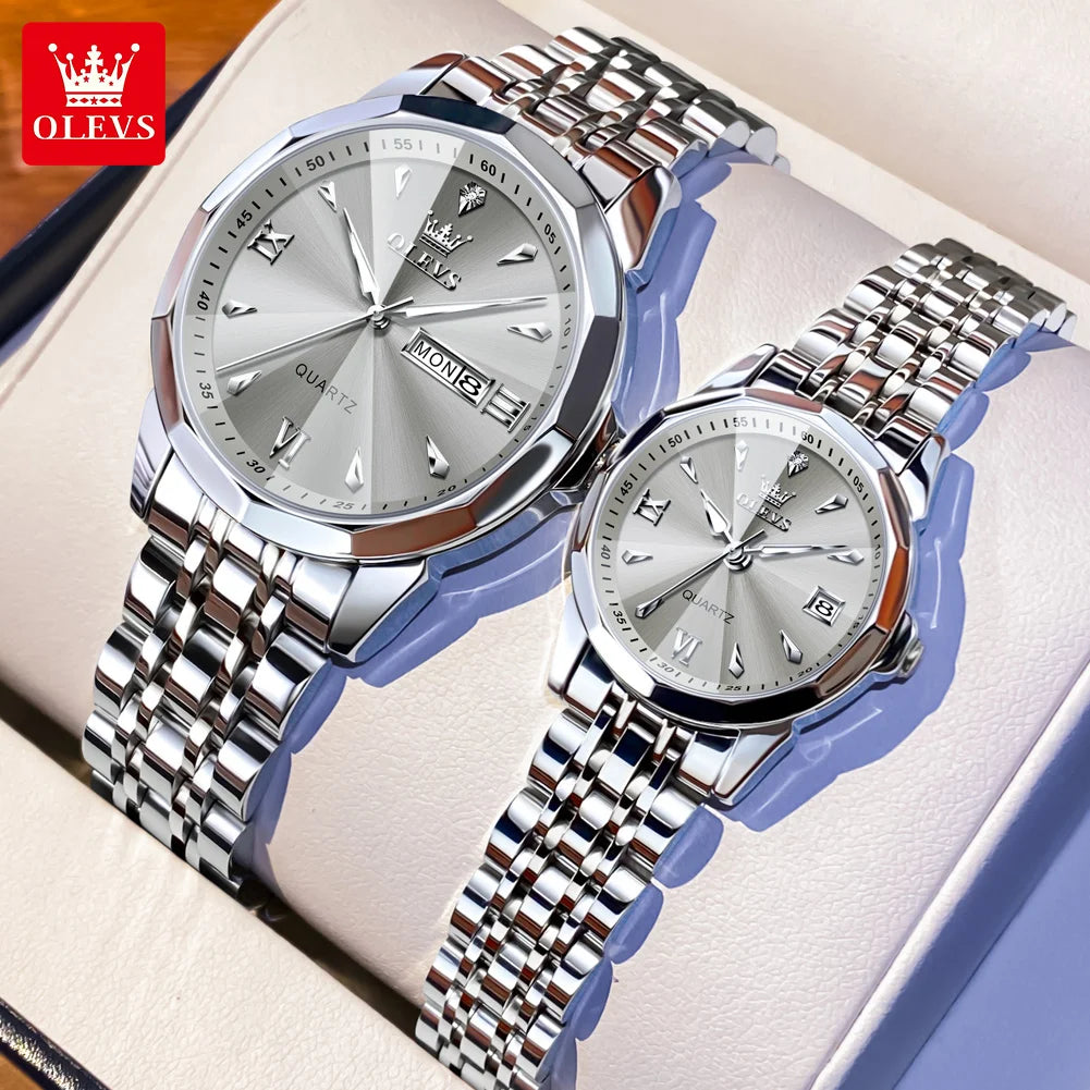 OLEVS 9998 Quartz Couple Watches Original