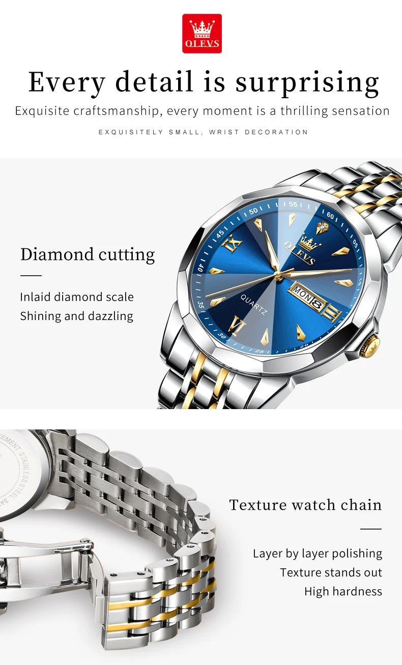 OLEVS 9998 Quartz Couple Watches Original