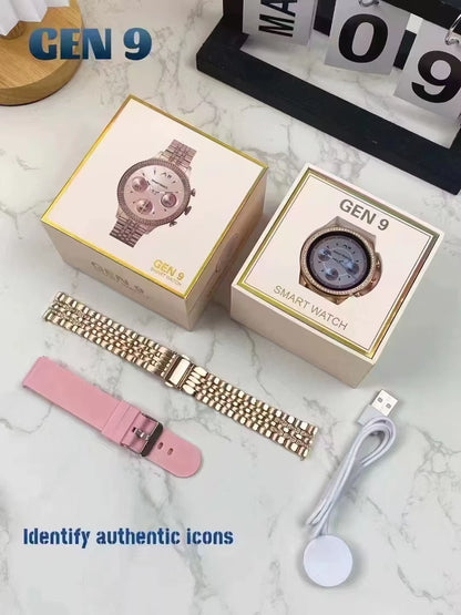 GEN9 Women's Fashion Smart Watch with IPS Display, Bluetooth Calling, Exercise Tracking, and Blood Pressure Monitoring - Model 10/15